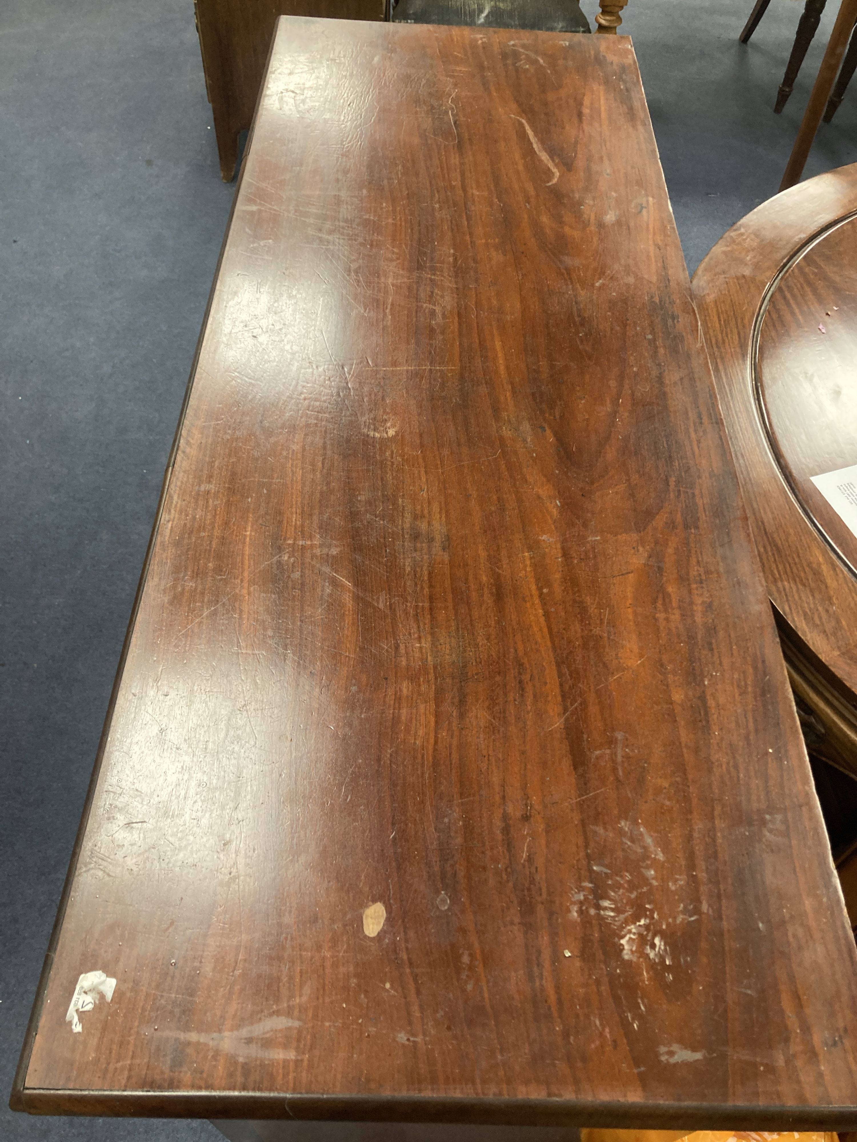 An early 19th century mahogany chiffonier, length 124cm, depth 46cm, height 89cm